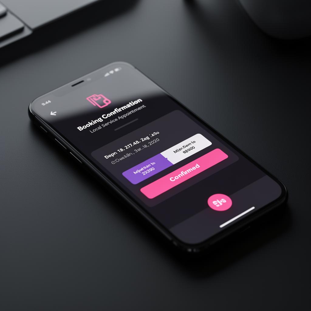 Mobile booking confirmation screen for a reactivated customer appointment