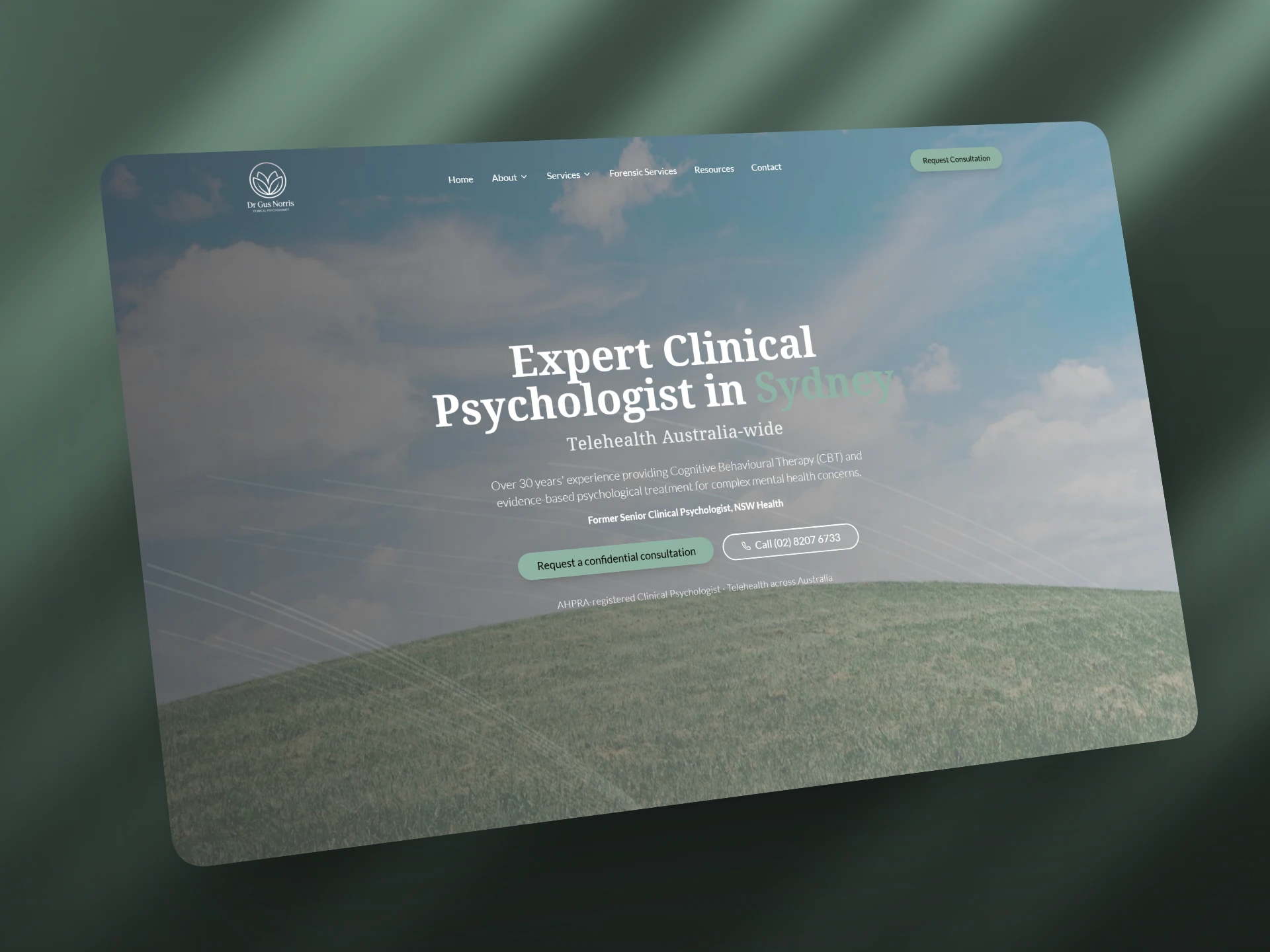 Dr Gus Norris website design demo – Viveonix