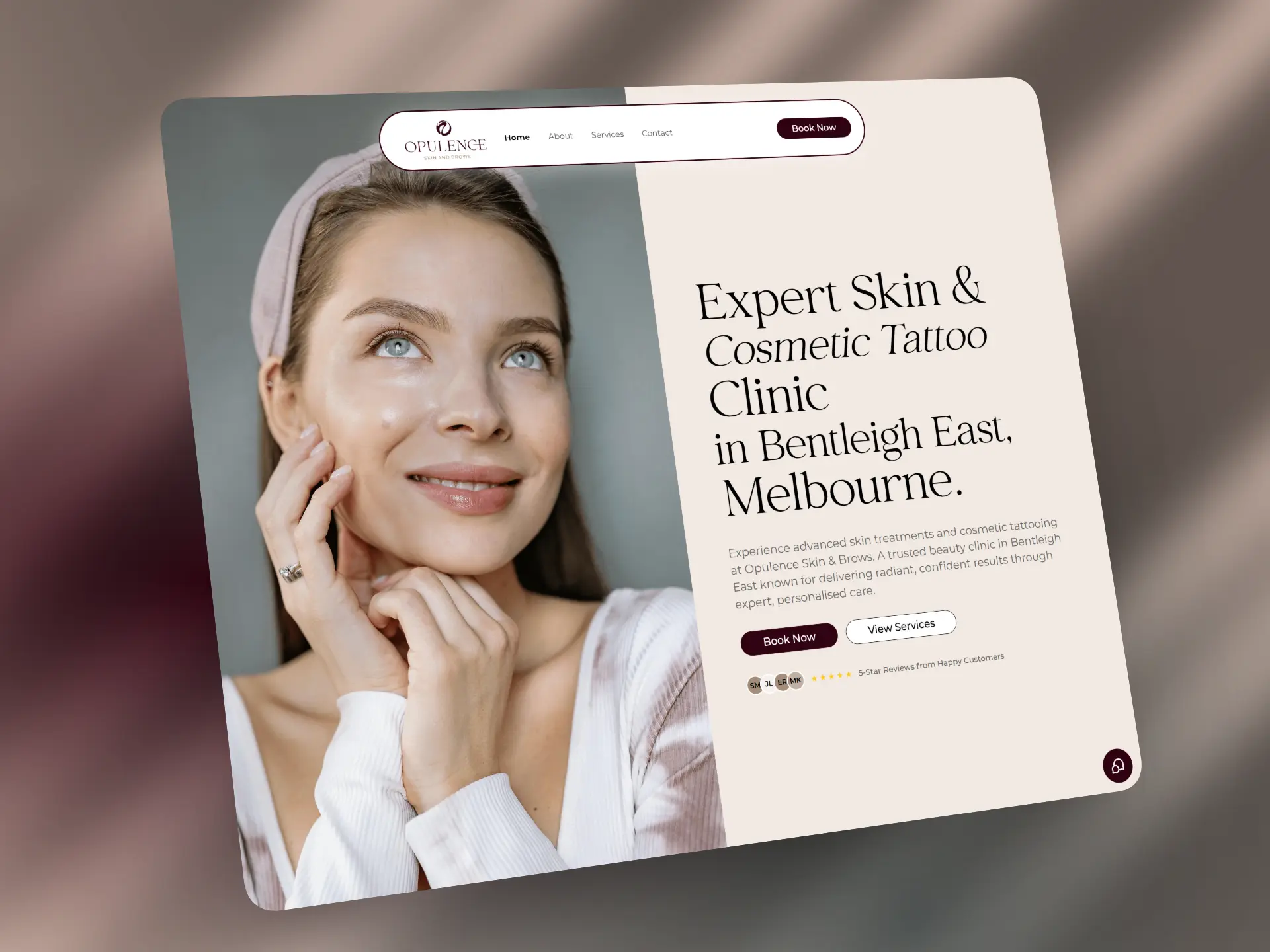 Opulence Skin & Brows website design demo – Viveonix