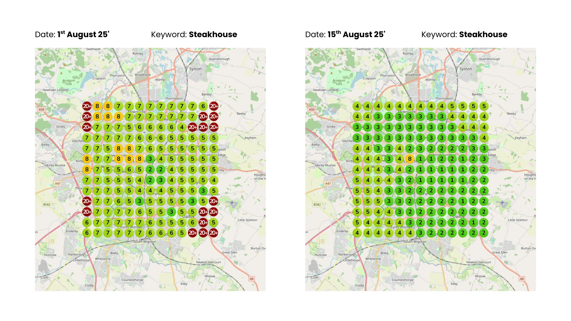 Google Maps ranking improvement heatmap 2