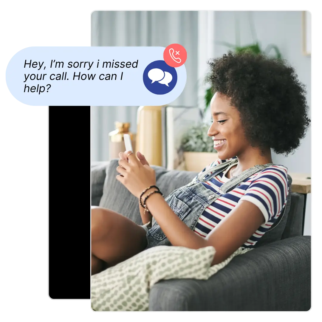 Missed call text-back feature demonstration