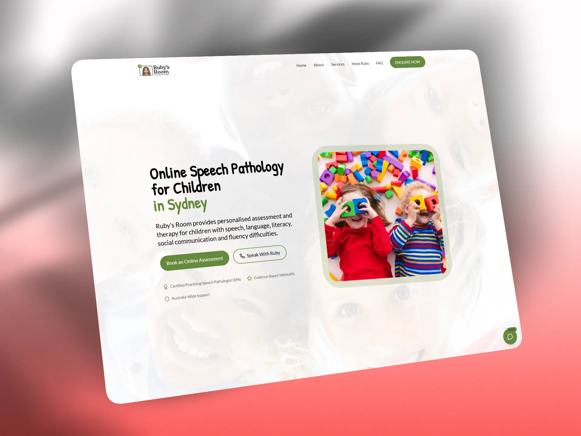 Ruby's Room website design demo – Viveonix